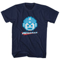 Navy Mega Man t-shirt featuring Mega Man MegaFace design