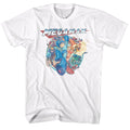 White Mega Man t-shirt featuring Mega Man MegaFriends design