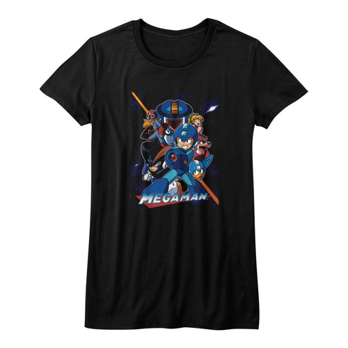 Mega Man Ladies T-Shirt - Collage Orange Beam