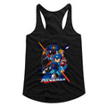 Mega Man Ladies Racerback - Collage Orange Beam