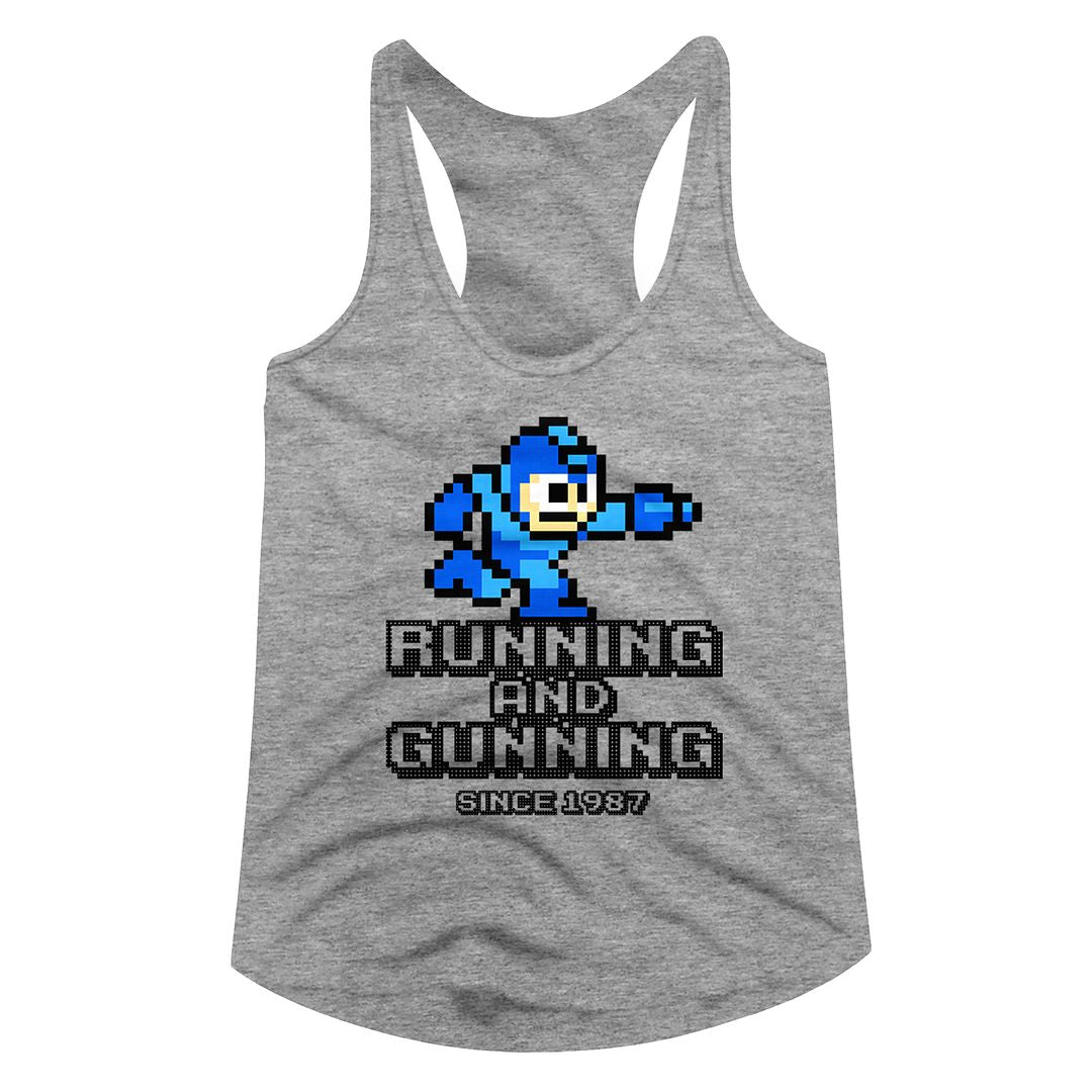 Mega Man Ladies Racerback - Running And Gunning