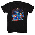 Black Mega Man t-shirt featuring Mega Man Collage design