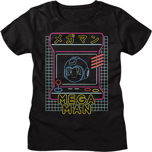 Mega Man Ladies T-Shirt - Neon Arcade