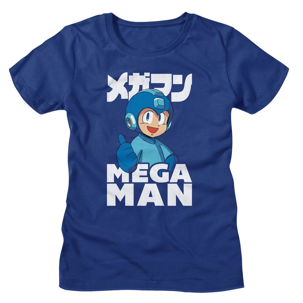 Mega Man Ladies T-Shirt - Thumbs Up