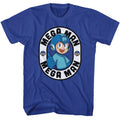 Royal blue Mega Man t-shirt featuring Mega Man Thumbs Up Oval design