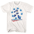 White Mega Man t-shirt featuring Mega Man Water Shield design