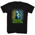 Black Mega Man t-shirt featuring Mega Man Mega Buster design