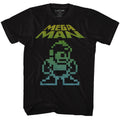 Black Mega Man t-shirt featuring Mega Man Mega Pixel design