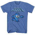 Royal heather Mega Man t-shirt featuring Mega Man Mega Gunner design