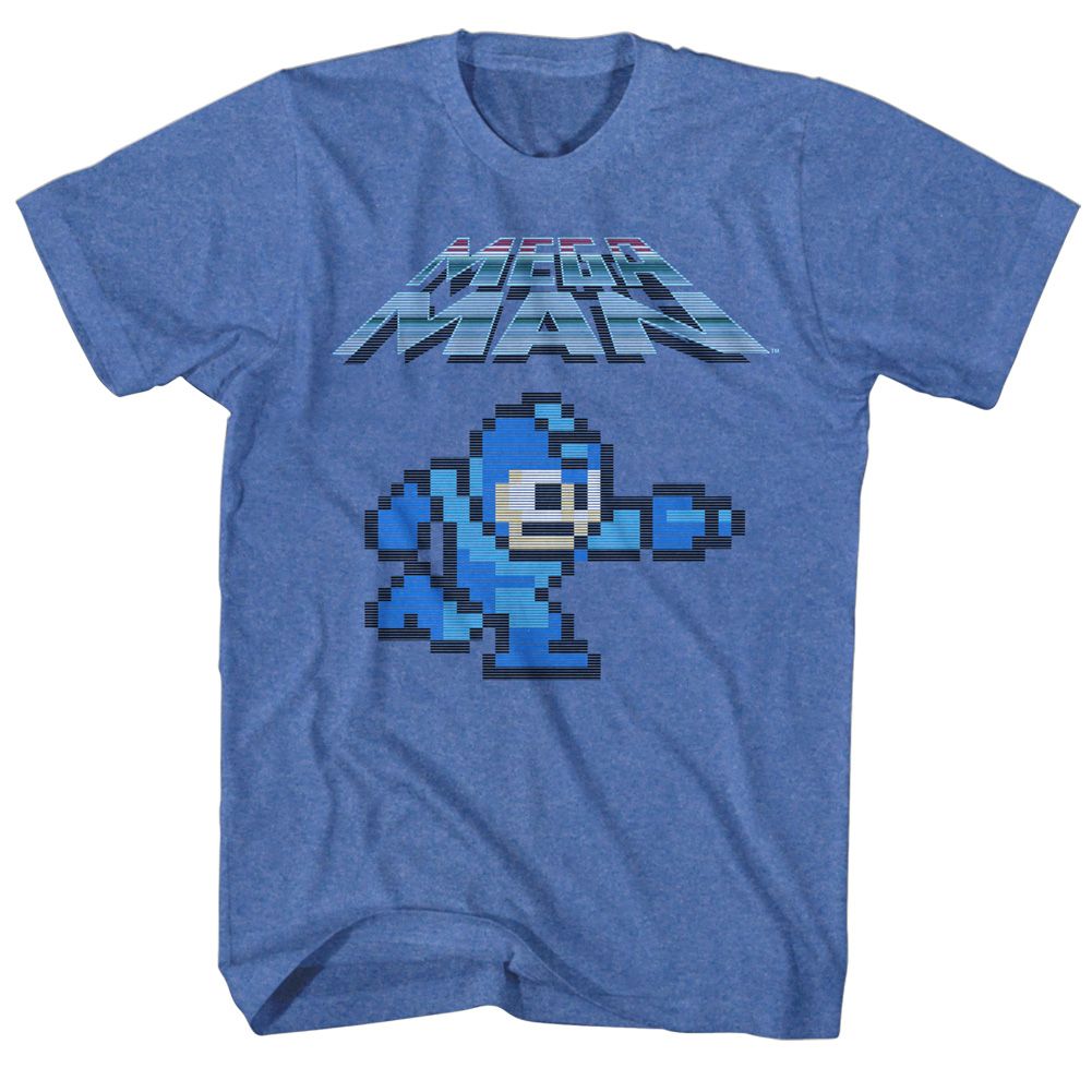 Royal heather Mega Man t-shirt featuring Mega Man Mega Gunner design
