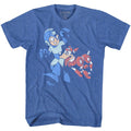 Royal heather Mega Man t-shirt featuring Mega Man Lets Goooo design