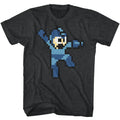 Black heather Mega Man t-shirt featuring Mega Man Jumpman design