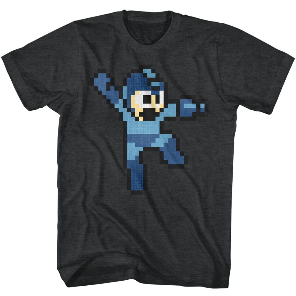 Black heather Mega Man t-shirt featuring Mega Man Jumpman design