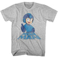 Gray heather Mega Man t-shirt featuring Mega Man Right On design