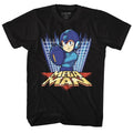 Black Mega Man t-shirt featuring Mega Man MegaGrid design