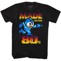 Black Mega Man t-shirt featuring Mega Man Made In The 80s design