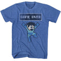 Royal heather Mega Man t-shirt featuring Mega Man Game Over design