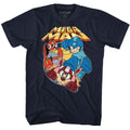 Navy Mega Man t-shirt featuring Mega Man Flat Colors design