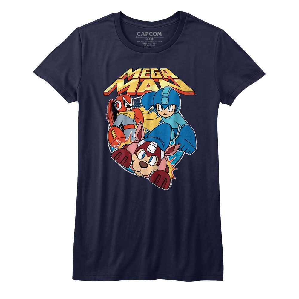 Mega Man Ladies T-Shirt - Flat Colors