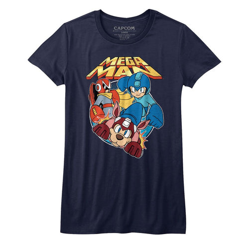 Mega Man Ladies T-Shirt - Flat Colors