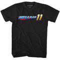 Black Mega Man t-shirt featuring Mega Man Mega Logo design