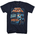 Navy Mega Man t-shirt featuring Mega Man Graphic Blue Bomber design