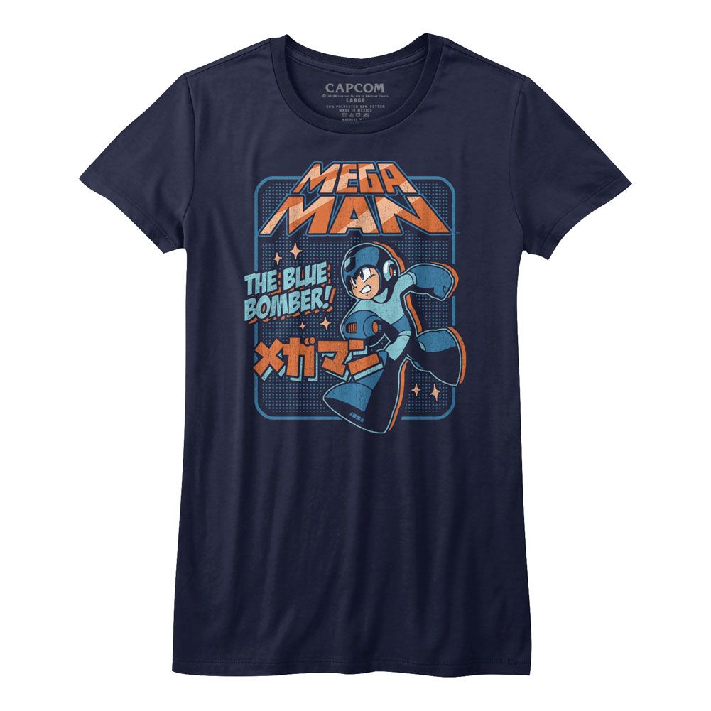 Mega Man Ladies T-Shirt - Graphic Blue Bomber
