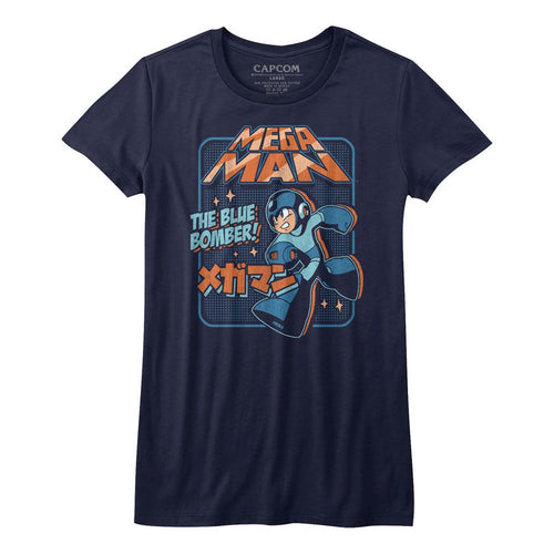 Mega Man Ladies T-Shirt - Graphic Blue Bomber