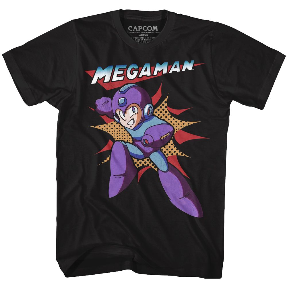 Black Mega Man t-shirt featuring Mega Man Mega design