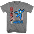 Graphite heather Mega Man t-shirt featuring Mega Man Mega Mega Man design