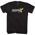 Black Mega Man t-shirt featuring Mega Man X Logo design