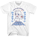 White Mega Man t-shirt featuring Mega Man Blue Bomber design