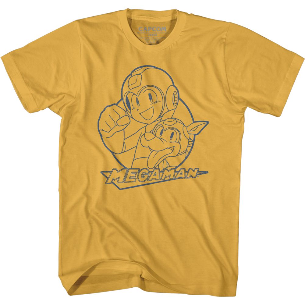 Ginger Mega Man t-shirt featuring Mega Man Mega And Rush design