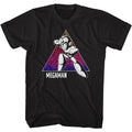 Black Mega Man t-shirt featuring Mega Man Color Triangle design