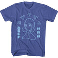 Royal heather Mega Man t-shirt featuring Mega Man Japanese Text design