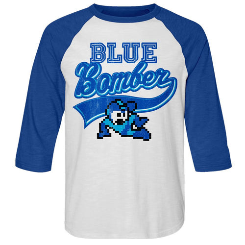 Mega Man 3/4 Raglan - Megaman Blue Bomber