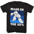 Black Mega Man t-shirt featuring Mega Man Made In The 80s design