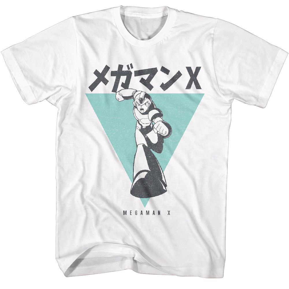 White Mega Man t-shirt featuring Mega Man Incoming design