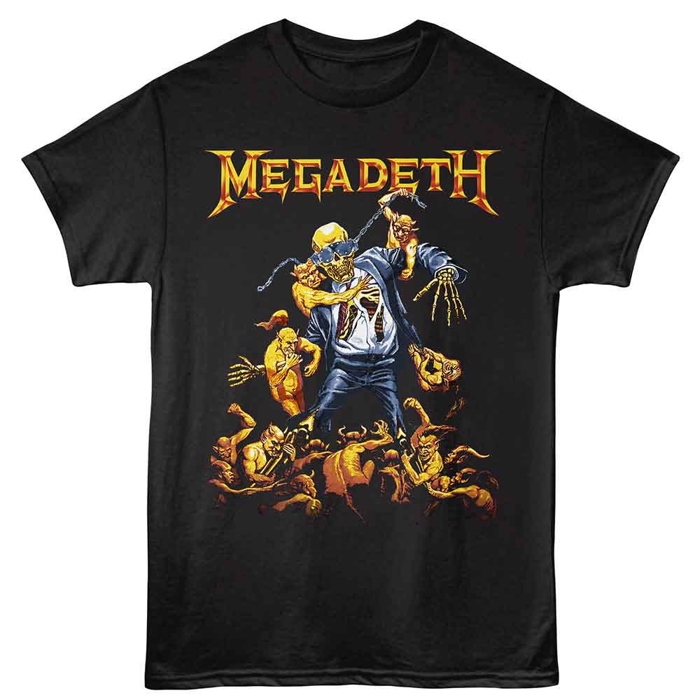 Black Megadeth t-shirt featuring Megadeth Vic Goes To Hell design