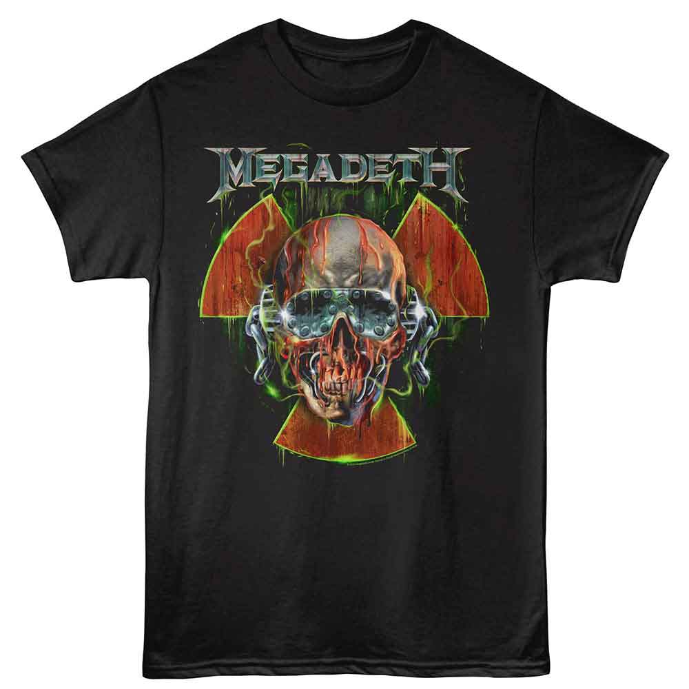 Black Megadeth t-shirt featuring Megadeth Vic And Radioactive Symbol design