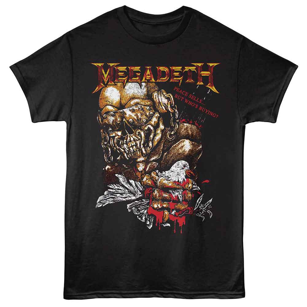 Black Megadeth t-shirt featuring Megadeth Peace Sells album design