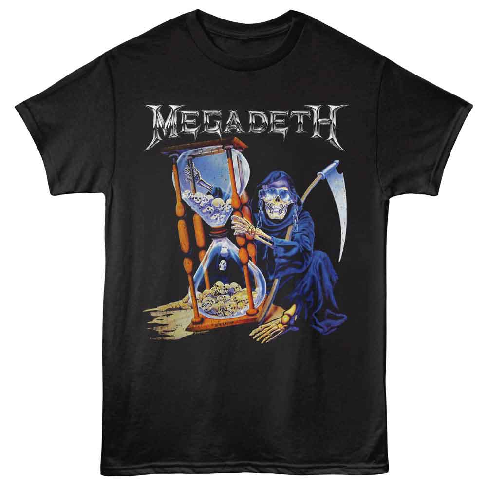 Black Megadeth t-shirt featuring Megadeth Hourglass design