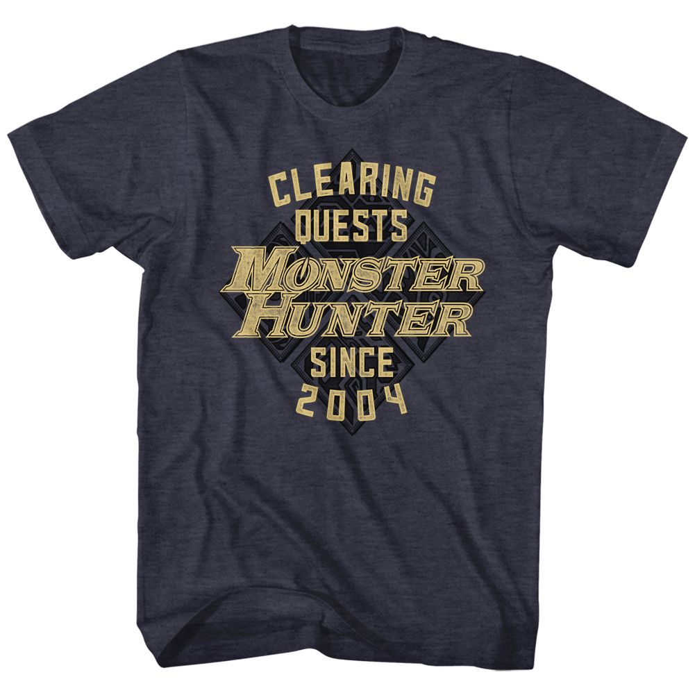 Navy heather Monster Hunter t-shirt featuring Monster Hunter Since 2004 design