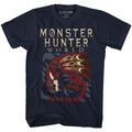 Navy Monster Hunter t-shirt featuring Monster Hunter Large Dragon design