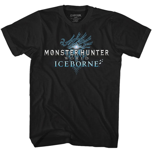 Black Monster Hunter t-shirt featuring Monster Hunter Iceborne Logo design