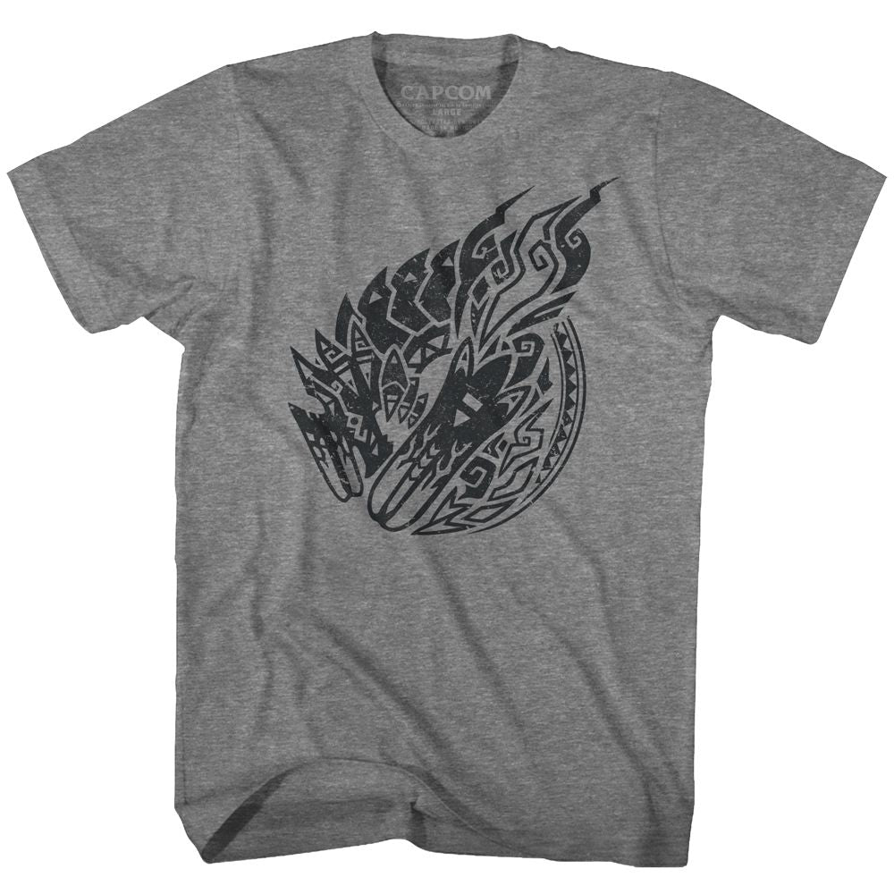 Graphite heather Monster Hunter t-shirt featuring Monster Hunter Tri Emblem design