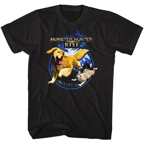 Black Monster Hunter t-shirt featuring Monster Hunter Pair Of Pals design