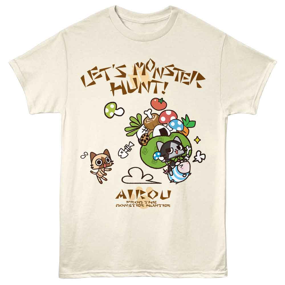Natural Monster Hunter t-shirt featuring Monster Hunter Airou From MH design
