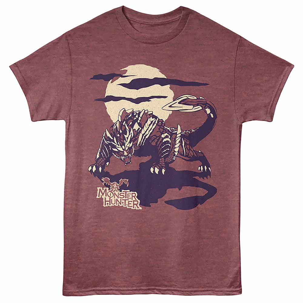 Magnamalo Monster Hunter t-shirt in vintage maroon heather