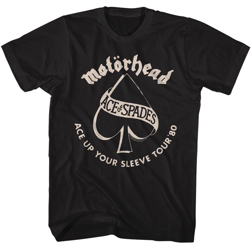 Black Motörhead t-shirt featuring Motörhead Ace Tour 1980 design
